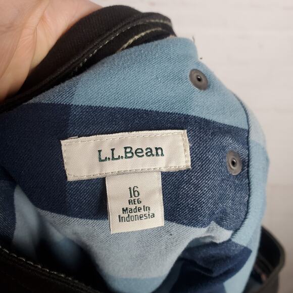 NEW LL Bean Flannel Lined Jeans Perfect Stretch Straight Leg Womens 16 Black - Picture 5 of 13